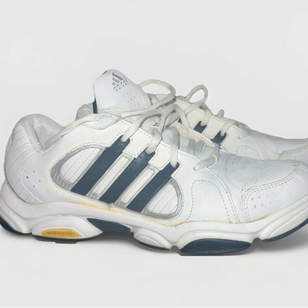 adidas White and Navy Low-Top Sneakers